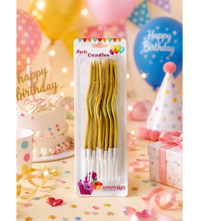 12 bougies dorées spirales