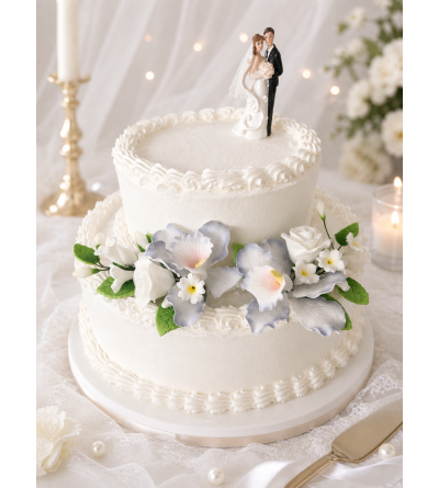 Gâteau 2 étages avec fleurs...