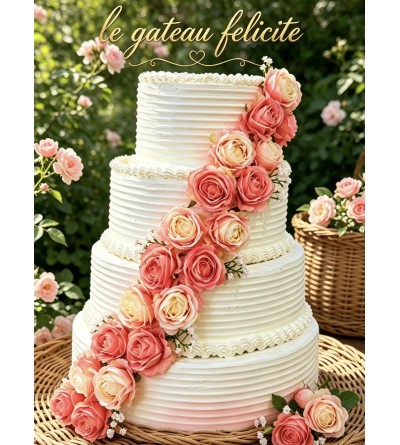 Gâteau 4 étages cascade de...