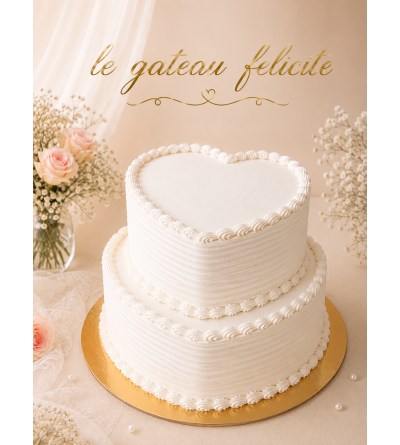 Gâteau 2 étages forme de cœur