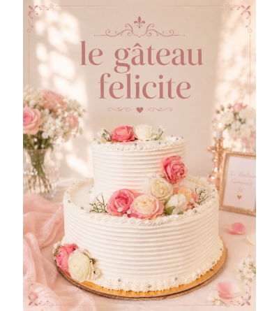 Gâteau 2 étages avec des...